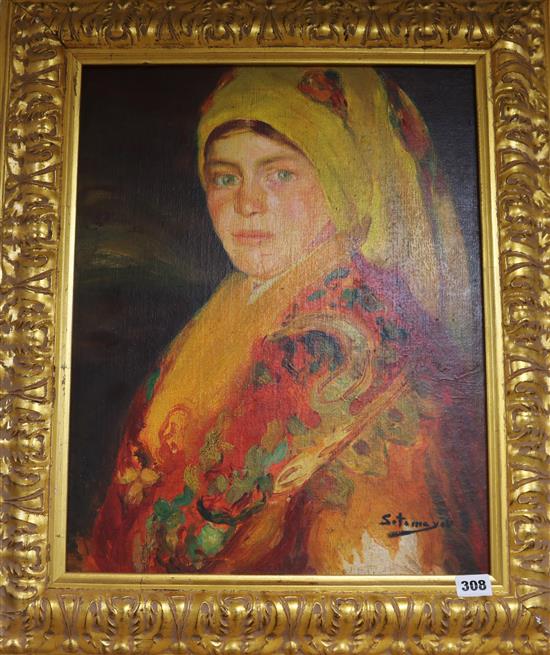 Dr Fernando Alvarez de Sotomayor (1875-1960) Gallega 48 x 38cm.